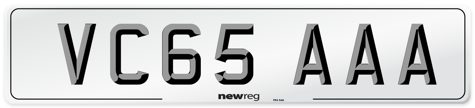 VC65 AAA Number Plate from New Reg
